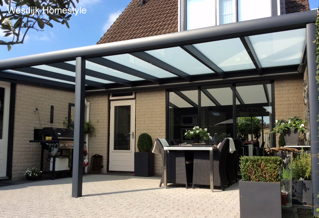 Interessant zwaar cement Terrasoverkapping Glas met Zonwering | Showroom | Wesdijk Homestyle Advies,  Maatwerk & Design.