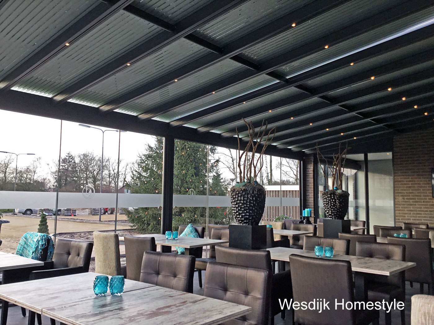 Terrasoverkapping Glas met Zonwering | Showroom | Wesdijk Homestyle Advies, Maatwerk Design.